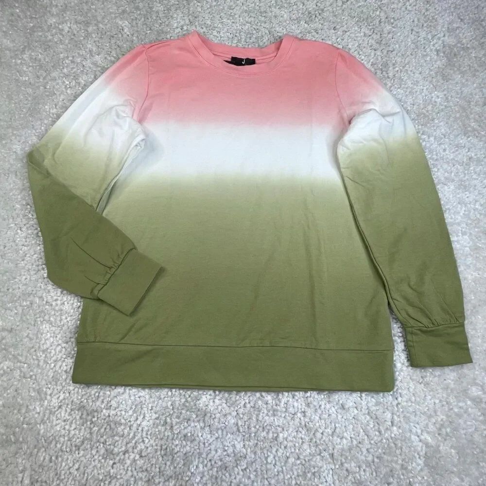 Jason Wu French Terry Dip Dye Sweatshirt Orange Green XS NEW
